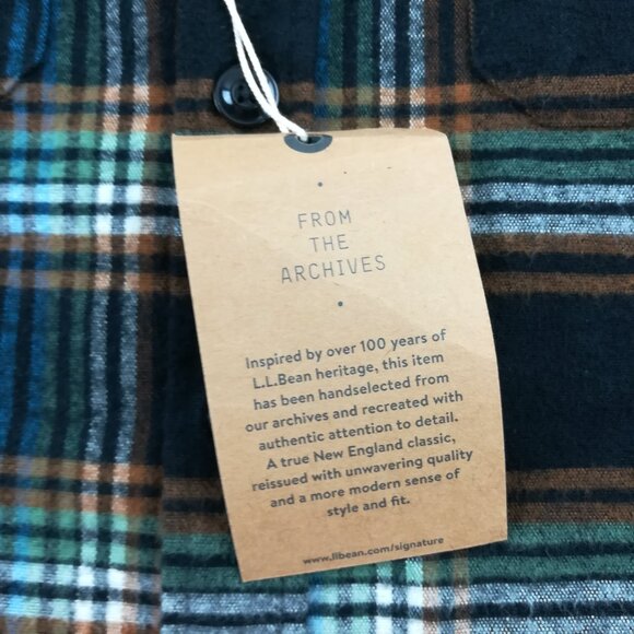 NWT LL Bean Shirt Flannel 1933 Chamois L/S Button Plaid Mens 2XL Slim Fit - Picture 3 of 8